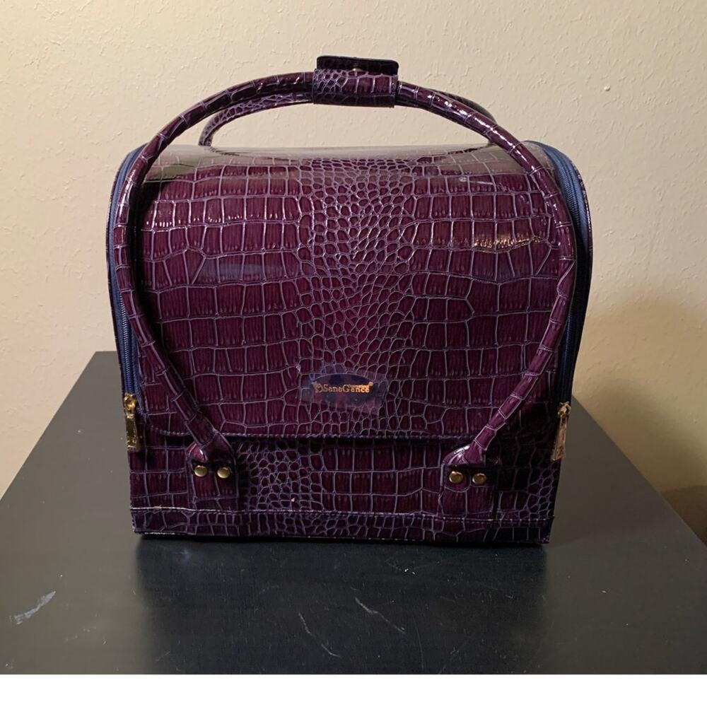 SeneGence Luxury Large Makeup Case Snake Skin Purple